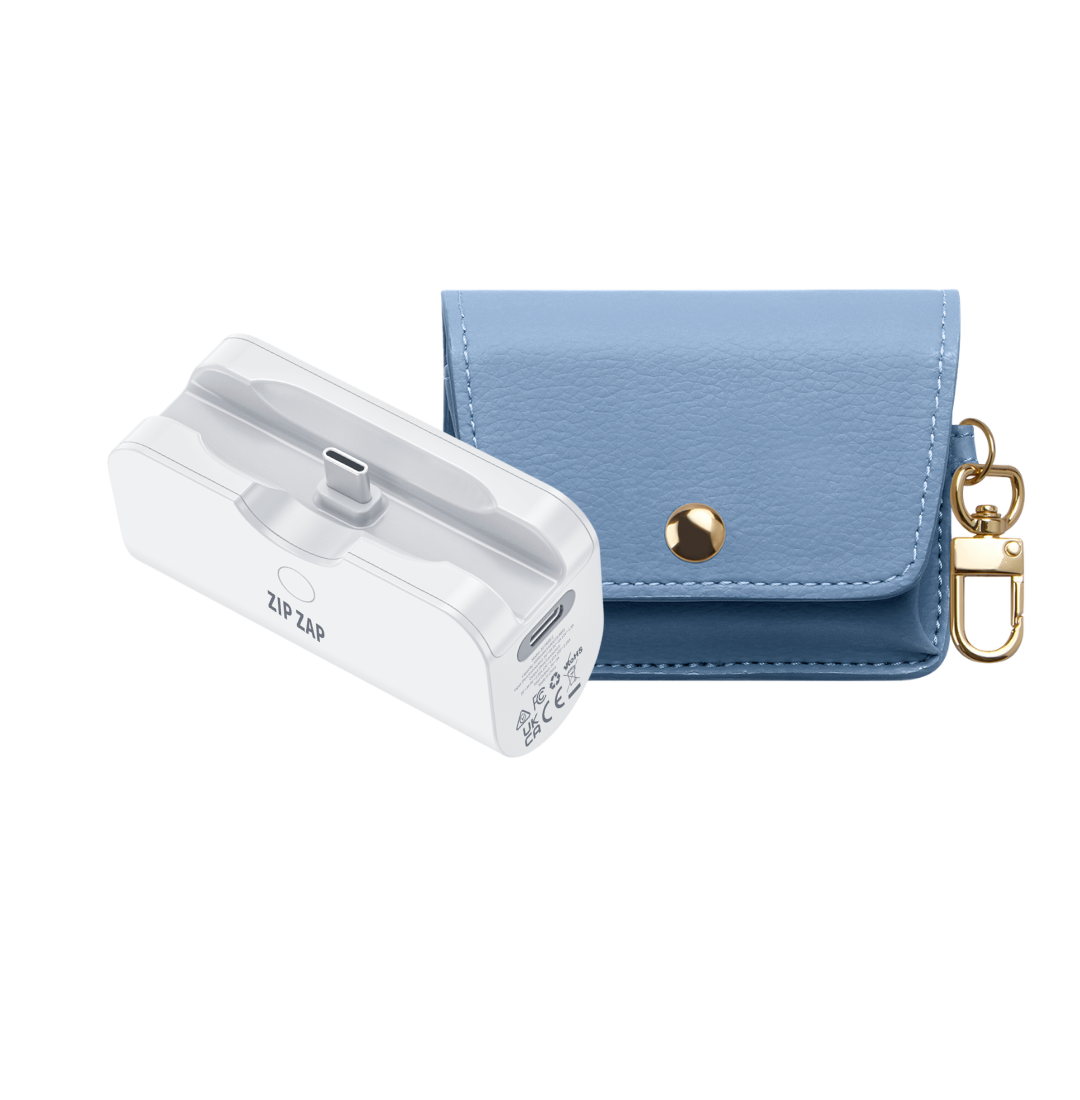 Daily Carry Pack, Zip Zap Plus Gen 3 USB-C with the Sky Blue Travel Pouch